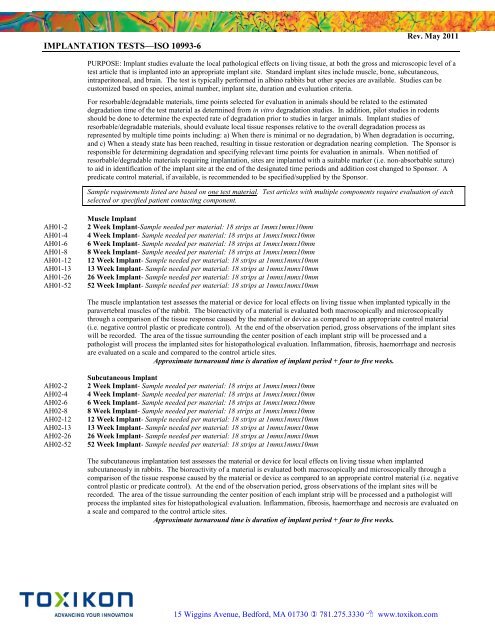 Medical Device Testing Guide - Toxikon Corporation