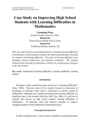 Case Study on Improving High School Students with Learning ...