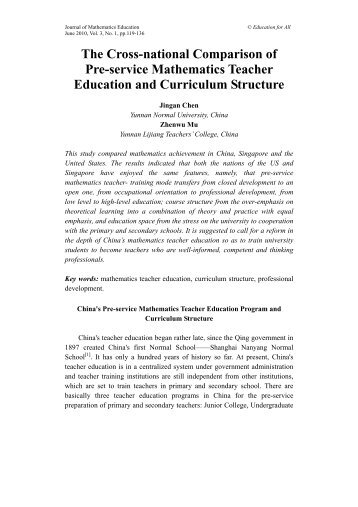 The Cross-national Comparison of Pre-service Mathematics ...