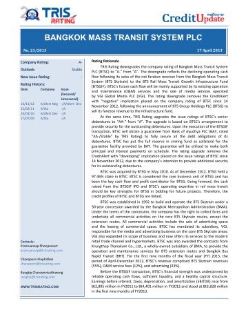 bangkok mass transit system plc thai airways international plc