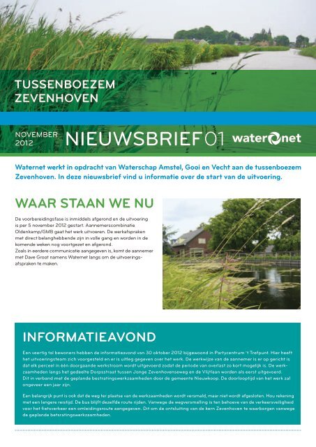 Nieuwsbrief 01, november 2012 - Waternet