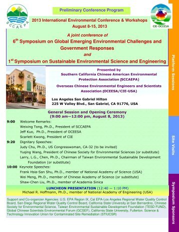 Preliminary Conference Program with technical program
