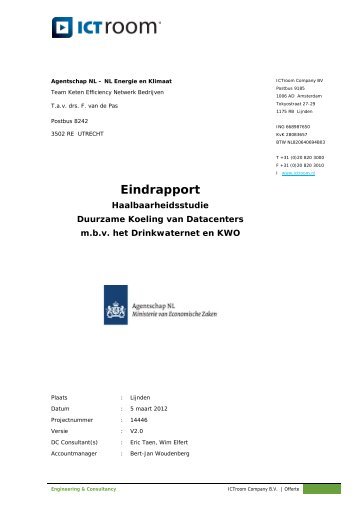 Eindrapport haalbaarheidsstudie duurzame koeling van datacenters ...