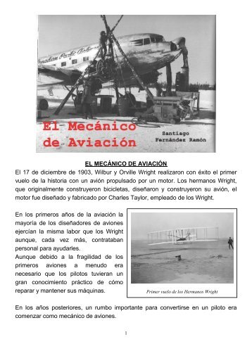 "EL MECÁNICO DE AVIACIÓN", por Santiago Fernández Ramón