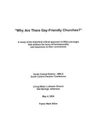 Exegetical Study on Homosexuality and Gay-Friendly Churches