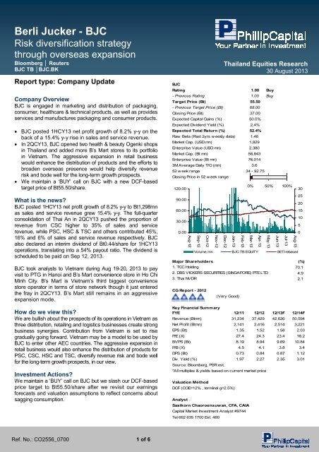 Berli Jucker - BJC - Berli Jucker Public Co. Ltd.