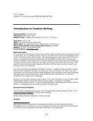 Introduction to Creative Writing - Department of English | New York ...