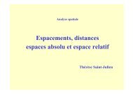 Espacements, distances espaces absolu et espace ... - UMS-RIATE