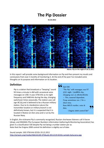 The Pip Dossier - Numbers & Oddities