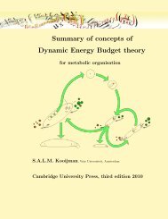 Dynamic Energy Budget theory for metabolic organisation - Vrije ...