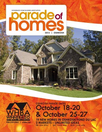 2013 Fall Parade of Homes information - Winnebago Home Builders ...