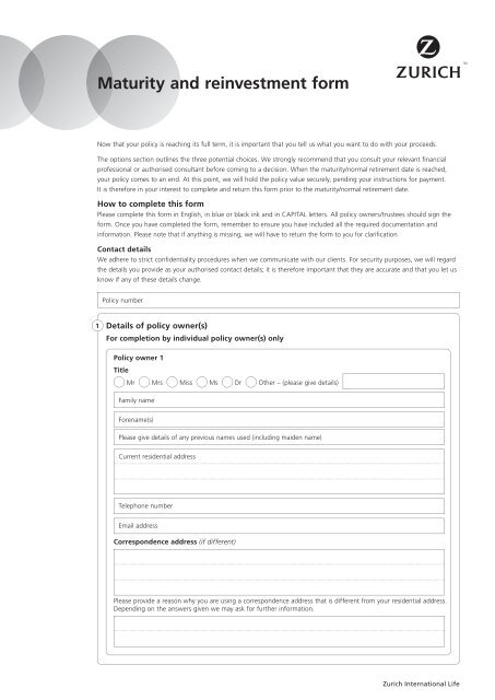 Maturity And Reinvestment Form Convoy Financial Services