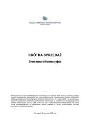 Krótka sprzedaż – Broszura informacyjna - Millennium DM