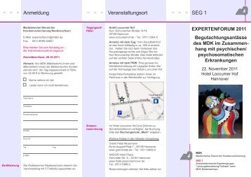 SEG 1 Expertenforum - MDK Niedersachsen