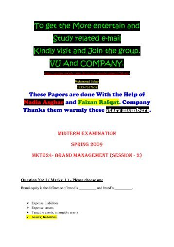 Mkt624 Mid Term Papers Mega File By Soban.pdf - Press Pages