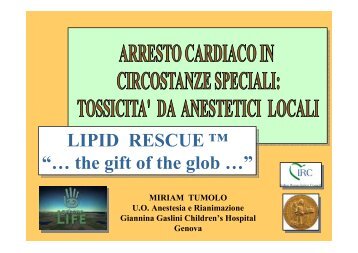 tossicitÃ  da anestetici locali - I.R.C. Italian Resuscitation Council