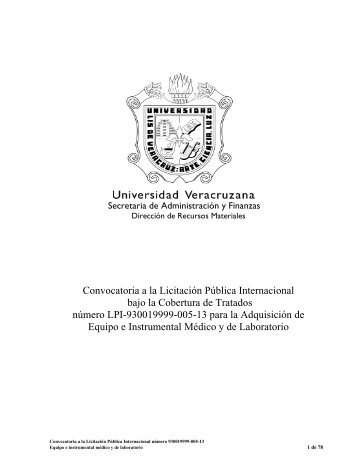 BASES LPI 005 13 - UV - Universidad Veracruzana