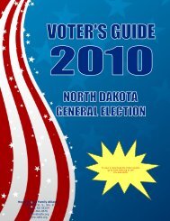 Voter's Guide - North Dakota Family Alliance