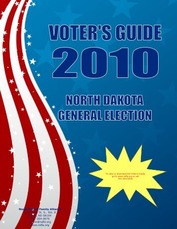 Voter's Guide - North Dakota Family Alliance