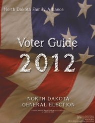 Voter Guide - North Dakota Family Alliance