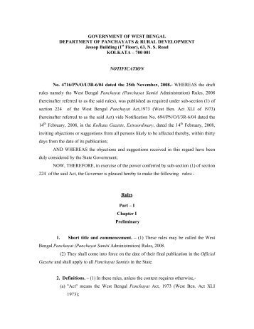 (Panchayat Samiti Administration) Rules, 2008 - Siprd.org.in