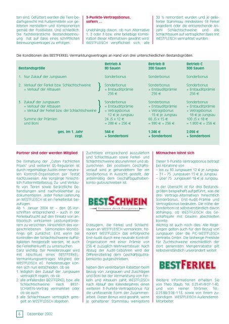 Sichere Rendite - Westfleisch e.G.