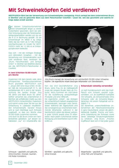 Sichere Rendite - Westfleisch e.G.