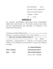 no objection certificate. - zill parishad kolhapur