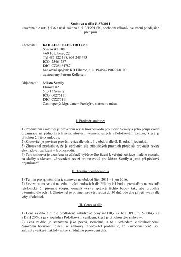 Smlouva o dÃ­lo (31/10/2011, pdf, 36.97 kB) - Semily
