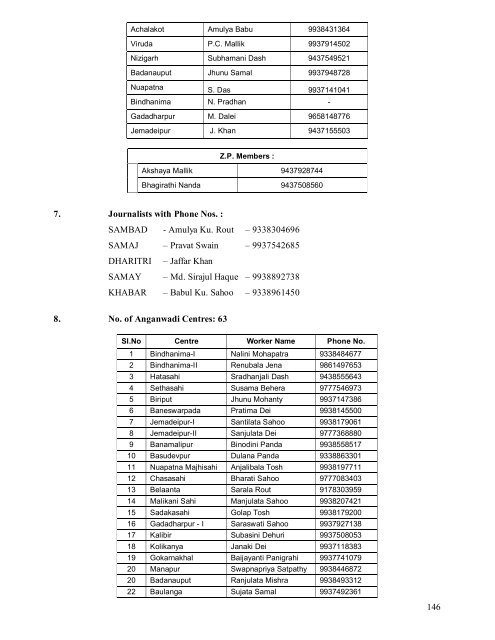 DISTRICT EMERGENCY TELEPHONE DIRECTORY - Cuttack