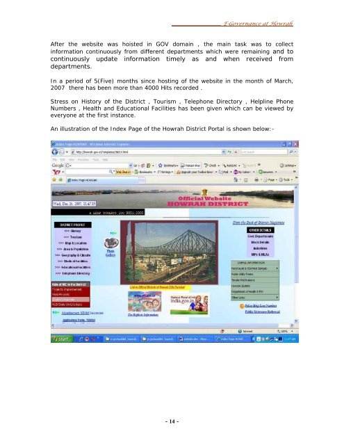 Objective Interface - Official Website of Howrah District