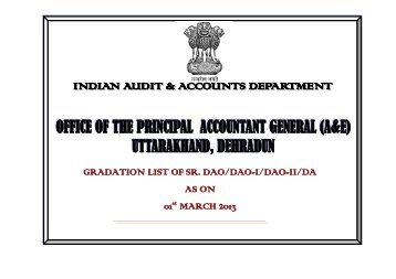 Gradation List of DA's - ACCOUNTANTS GENERAL Uttarakhand