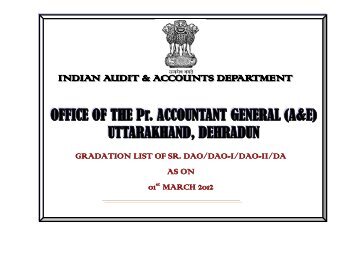 GRADATION LIST OF SR. DAO/DAO-I/DAO-II/DA AS ON 01st ...