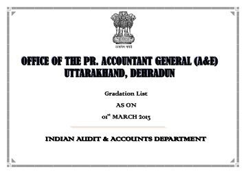 Gradation list of PAG(A&E) - ACCOUNTANTS GENERAL Uttarakhand