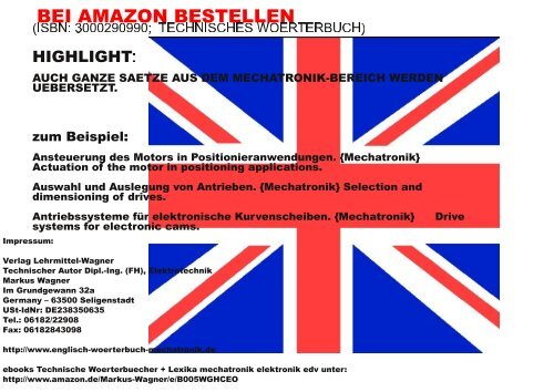 german-english terms refer to mechatronics robots (BEI AMAZON BESTELLEN