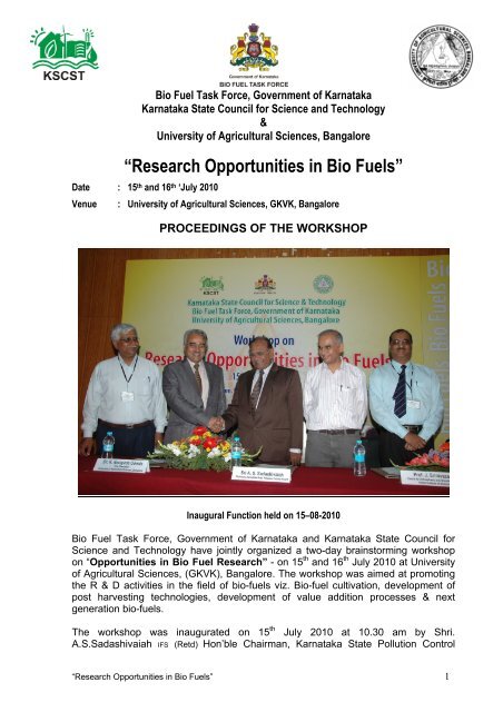 Click On This Link To View Proceedings Of The Workshop Kscst