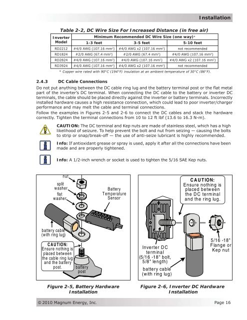 RD Series Owner's Manual - Magnum Energy