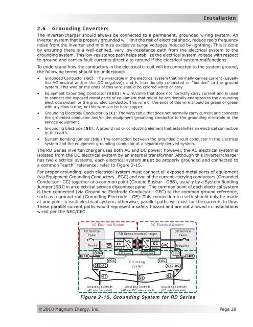 RD Series Owner's Manual - Magnum Energy