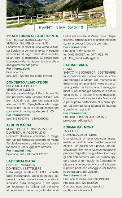 Scarica la brochure con tutte le informazioni sulle ... - Val di Non