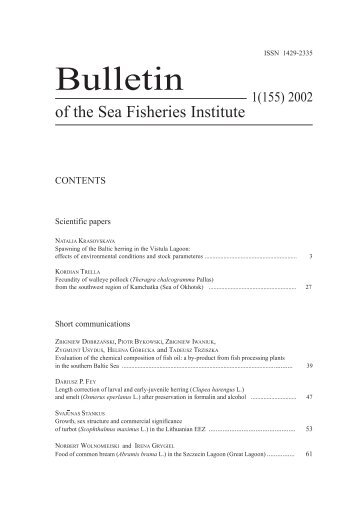 Bulletin of the Sea Fisheries Institute 1 (155) 2002 - CEEMaR