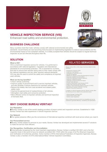 Vehicle Inspection Service Vis Bureau Veritas