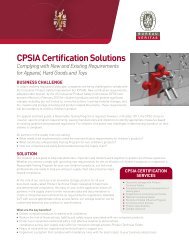 CPSIA Certification Solutions - Bureau Veritas