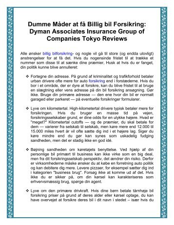 Dumme Mader at fa Billig bil Forsikring: Dyman Associates Insurance Group of Companies Tokyo Reviews