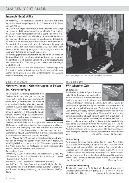 Ausgabe 3/2013 Mai - Juli 2013 - Gesamtkirchengemeinde SchwÃ¤bisch Hall