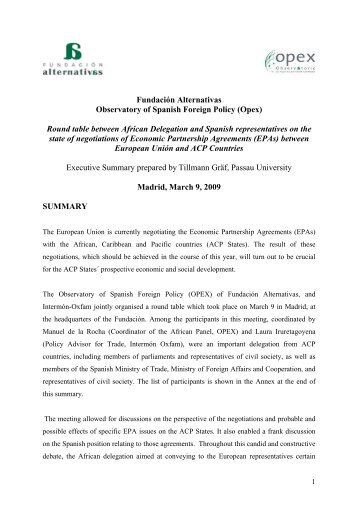 FundaciÃ³n Alternativas Observatory of Spanish Foreign Policy ...