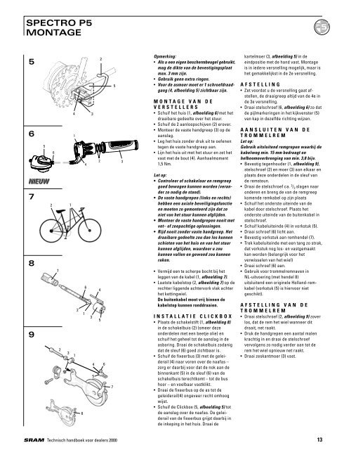 spectro s7 technische gegevens /montagevoorwaarden - voor de fiets