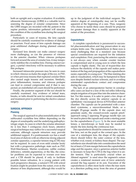 Management of Subluxated Lens