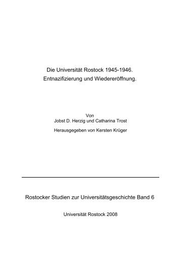 Die Universität Rostock 1945-1946 ... - RosDok - Universität Rostock