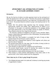 appointment and affirmation of elders in an elder-governed church