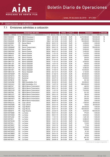 El boletÃ­n diario de operaciones recoge las ... - BME Renta Fija